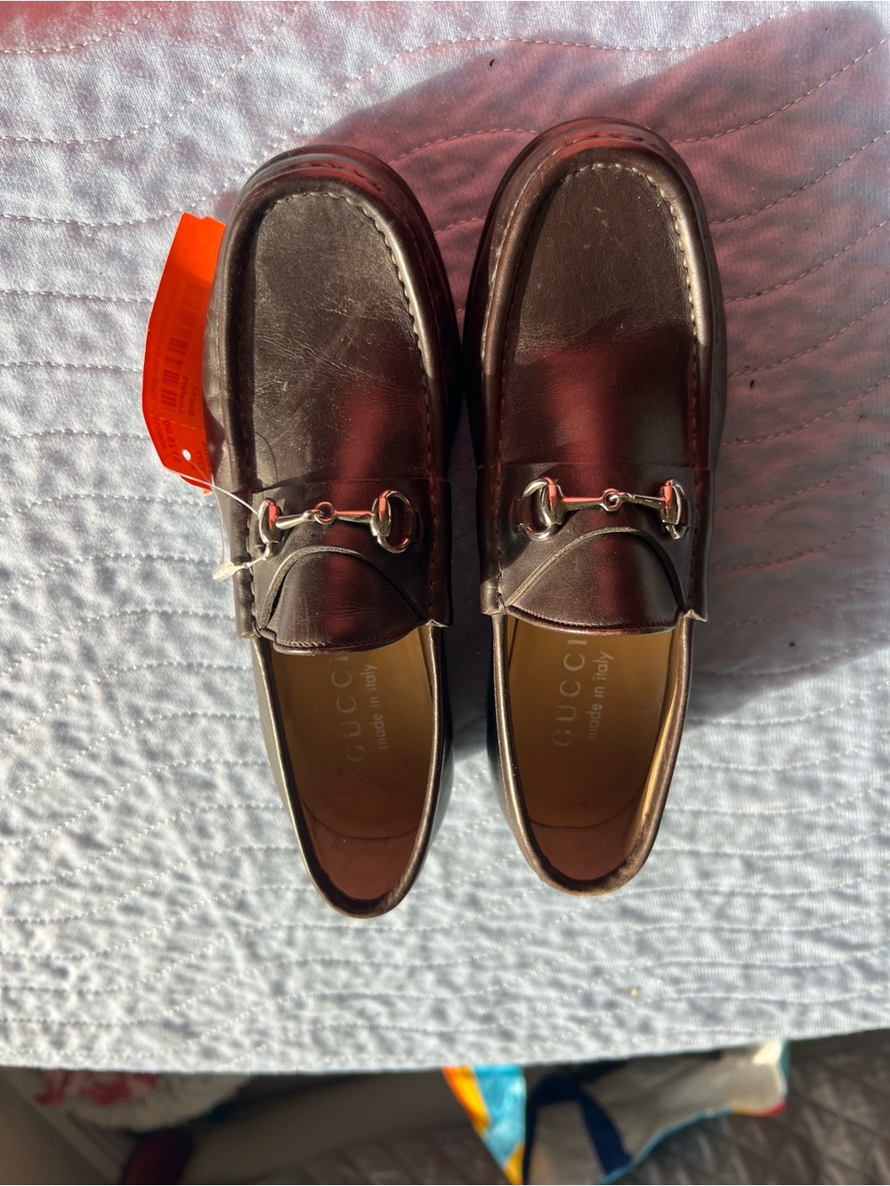 Gucci Brown Leather Horsebit Slip-On Loafers